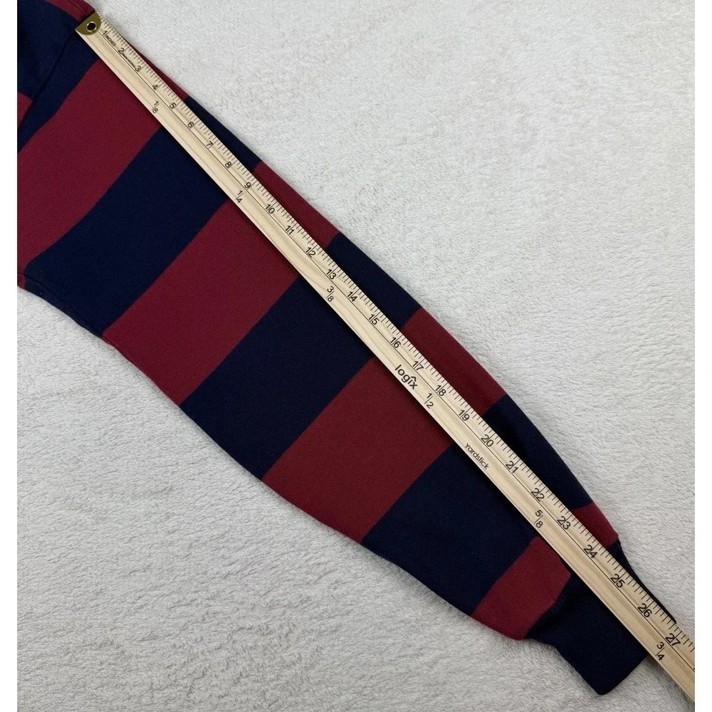 Vintage Canterbury Of New Zealand Rugby Jersey Red Navy Striped Long Sleeve-READ